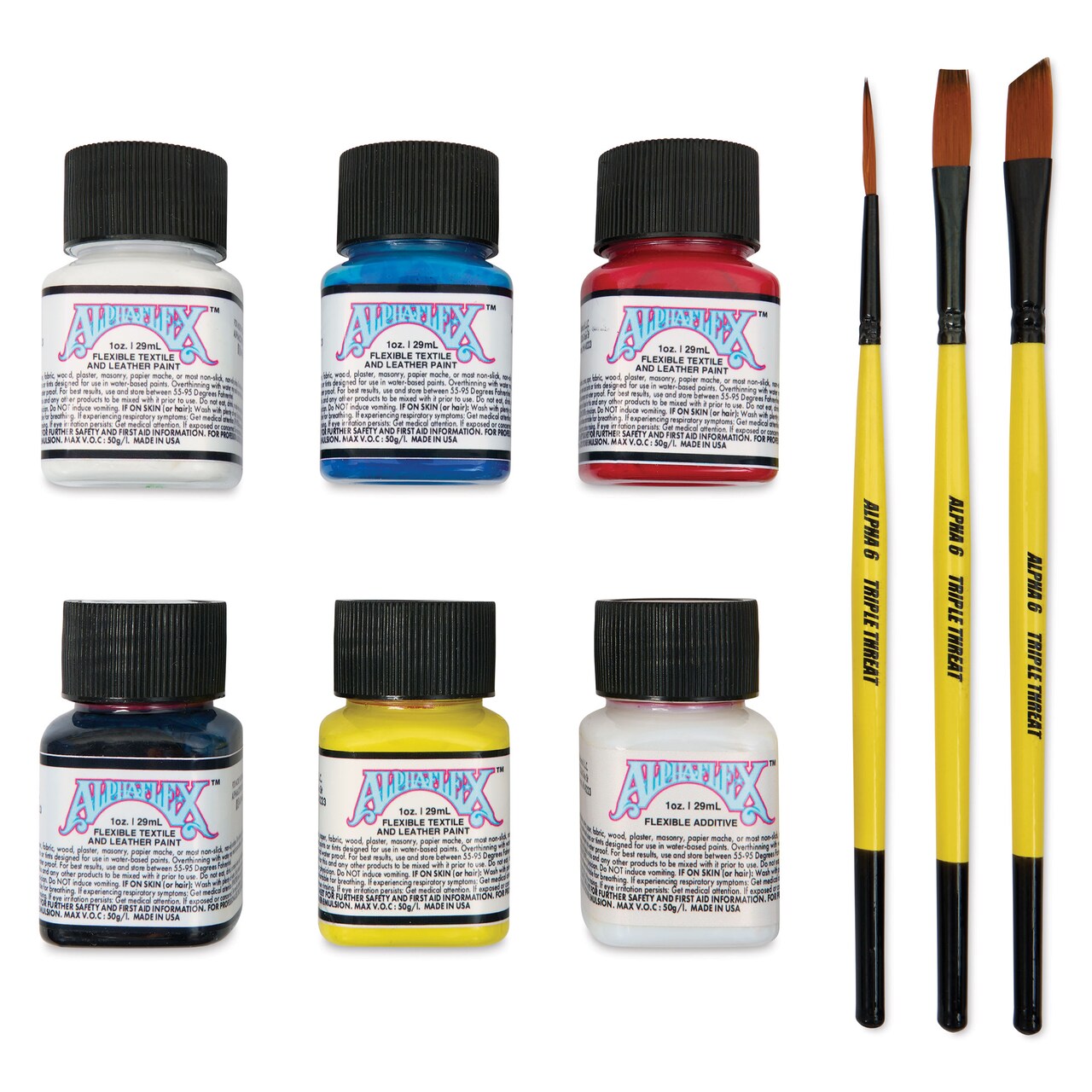 Alpha6 AlphaFlex Textile and Leather Sneaker Paint Pack - Primary Colors, Set of 6